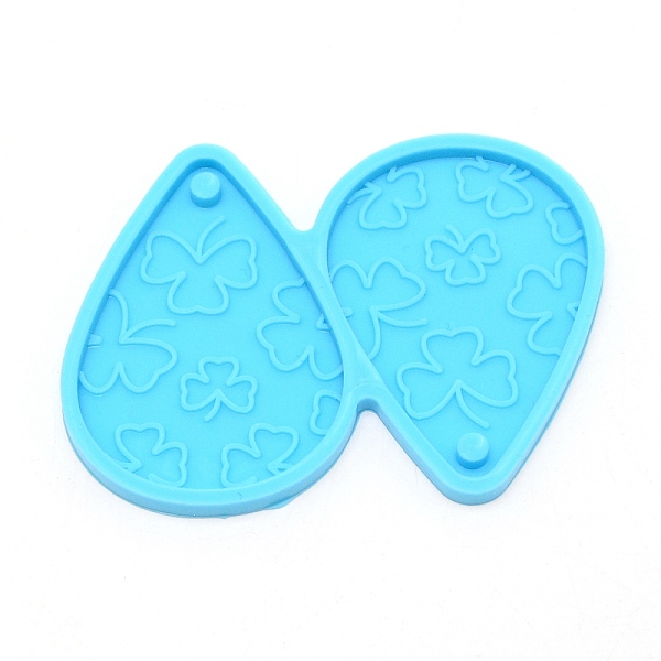

PandaHall DIY Earring Silicone Molds, Resin Casting Molds, For UV Resin, Epoxy Resin Jewelry Making, Teardrop with Clover, Deep Sky Blue...