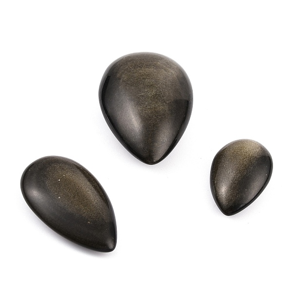 

PandaHall Natural Golden Sheen Obsidian Beads, Teardrop, 31.4~51x20.7~33.2x11.7~17.8mm Golden Sheen Obsidian Teardrop Black