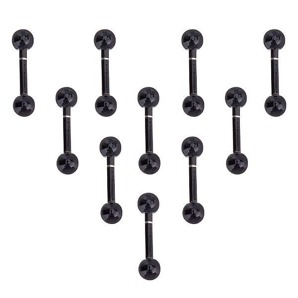 

PandaHall UNICRAFTALE 304 Stainless Steel Ball Stud Earrings, Barbell Cartilage Earrings, Electrophoresis Black, 13.5x3mm, Pin: 1mm, 24...