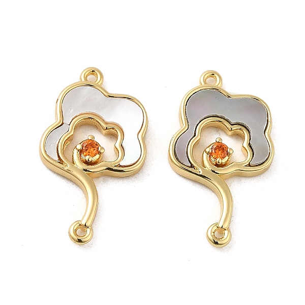 

PandaHall Brass Pave Orange Red Cubic Zirconia Connector Charms, Cloud Links with Shell, Long Lasting Plated. Cadmium Free & Lead Free, Real...