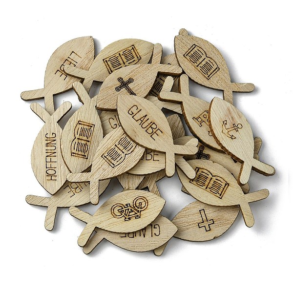 100Pcs Wood Cabocho… - image