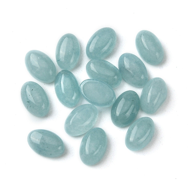 

PandaHall Natural White Jade Cabochons, Oval, Dyed, Light Blue, 6x4x2~2.5mm White Jade Oval