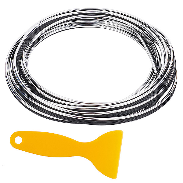 

PandaHall GORGECRAFT Car Interior Moulding Trim 16.4ft 3D DIY Automobile Motor Exterior Decoration Moulding Trim Strip Line Styling..., Silver