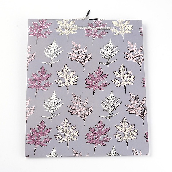 

PandaHall Paper Bags with Handle, with Cotton Cord Handles, Merchandise Bag, Gift, Party Bag, Rectangle with Maple Leaf Pattern, Old Rose...