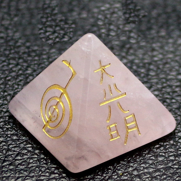 

PandaHall Orgonite Pyramid, Natural Rose Quartz Pointed Home Display Decorations, 32x32x30mm Rose Quartz Pyramid