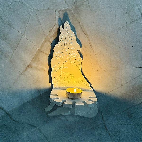 

PandaHall DIY Silicone Candle Molds, For Candle Making, Wolf, 98~252x144~165x7~9mm, 2pcs/set Silicone Wolf White