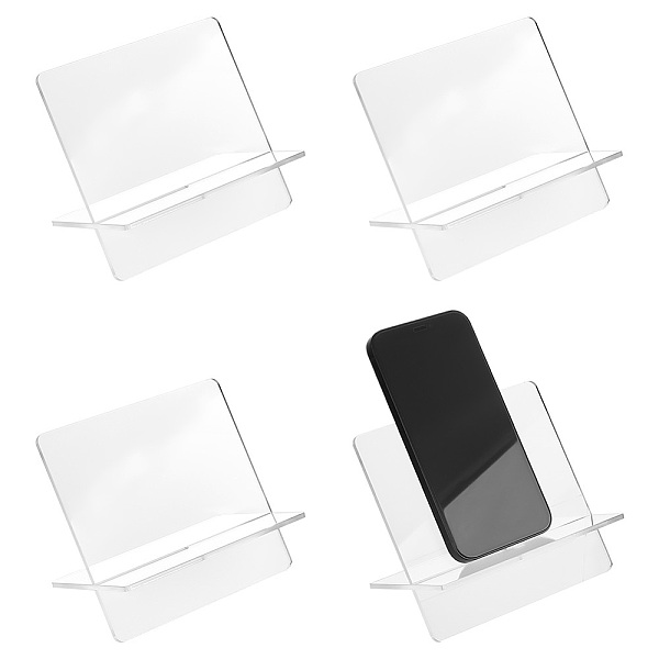 

PandaHall Acrylic Mobile Phone Holders, Rectangle, Clear, Finished Product: 11.9x7.1x8.95cm Acrylic Clear