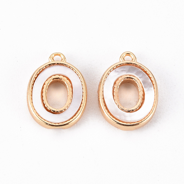

PandaHall Brass Charms, with Shell, Real 18K Gold Plated, Nickel Free, Letter.O, 10.5x7.5x2mm, Hole: 0.9mm White Shell Letter O