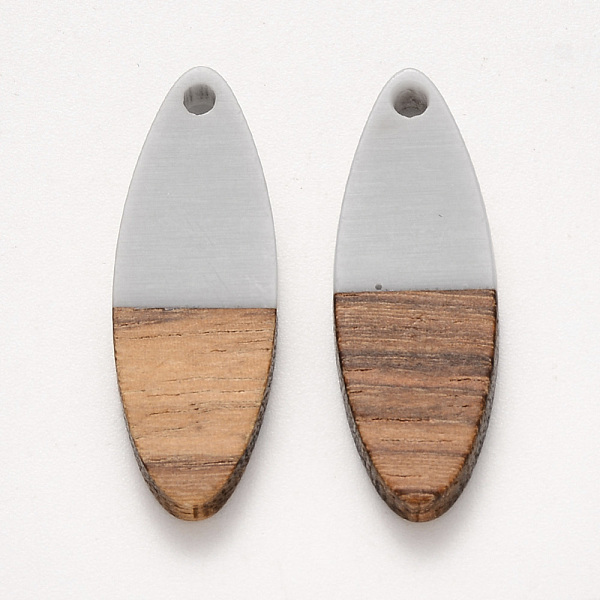 

PandaHall Resin & Walnut Wood Pendants, Horse Eye, Mixed Color, 28x9.5x3.5~4mm, Hole: 1.8mm Resin+Wood Horse Eye Multicolor