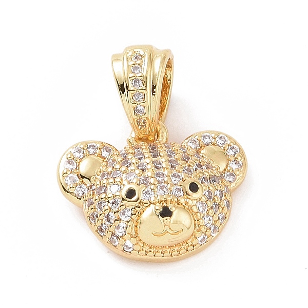 

PandaHall Brass Micro Pave Cubic Zirconia Pendants, Bear Head Charm, Golden, Clear, 16x13x5.5mm, Hole: 6.5x3.5mm Brass+Cubic Zirconia Bear...