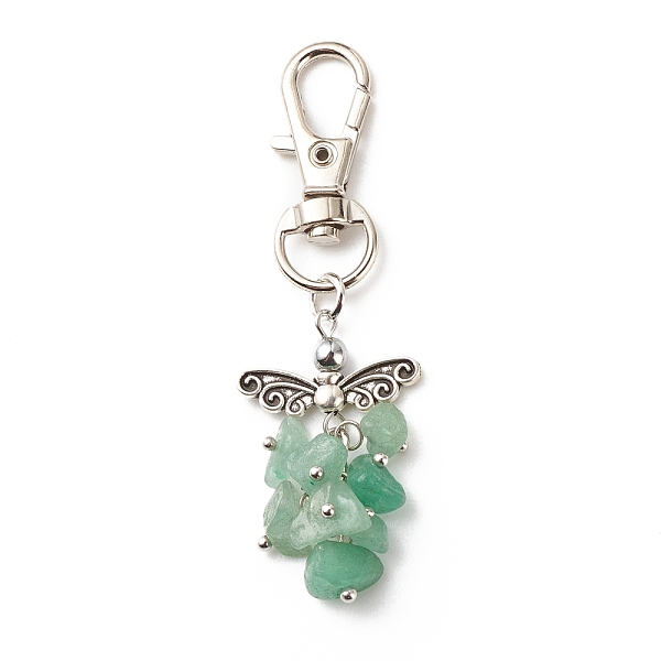 

PandaHall Natural Green Aventurine Beaded Cluster Pendant Decorates, with Swivel Clasps, Lobster Clasp Charms, Clip-on Charms, for Keychain...