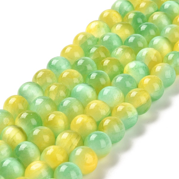 

PandaHall Natural Selenite Beads Strands, Grade A, Dyed, Round, Green Yellow, 10mm, Hole: 0.8mm, about 36~38pcs/strand, 15.16~15.35''...