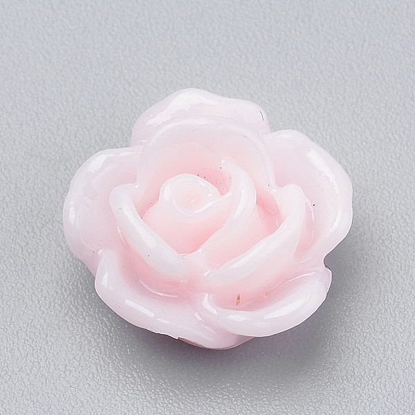 

PandaHall Resin Cabochons, Rose Flower, Misty Rose, 10x5mm, Bottom: 7~8mm Resin Flower Red