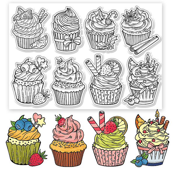 

PandaHall Custom PVC Plastic Clear Stamps, for DIY Scrapbooking, Photo Album Decorative, Cards Making, Food, 160x110x3mm Plastic Food Clear