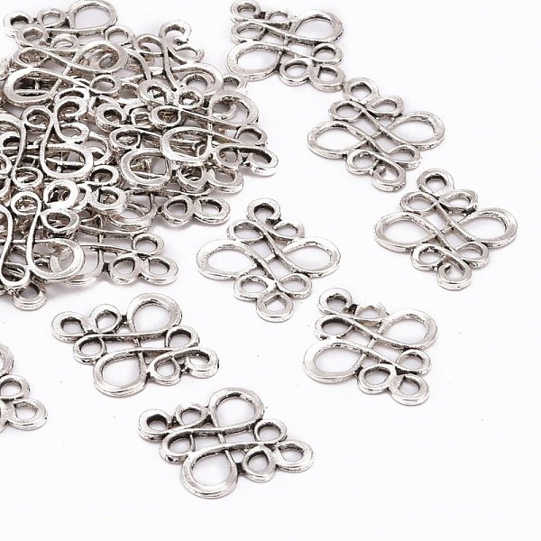 

PandaHall Tibetan Style Links connectors, Cadmium Free & Nickel Free & Lead Free, Chinese knot, Antique Silver, 22x18.5x1mm, Hole: 2.5x3mm...