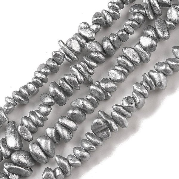 

PandaHall Electroplate Glass Beads Strands, Chip, Light Grey, 2.5~6.5x3~10x4~12.5mm, Hole: 1mm, 33.86''(86cm) Glass Chip