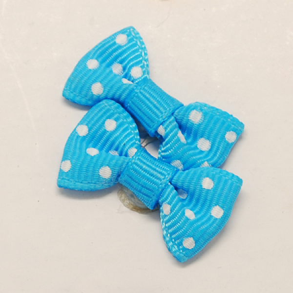 

PandaHall Handmade Woven Costume Accessories, Dot Bowknot & Hair Bows, Deep Sky Blue, 28x14x5mm Cloth Bowknot Blue