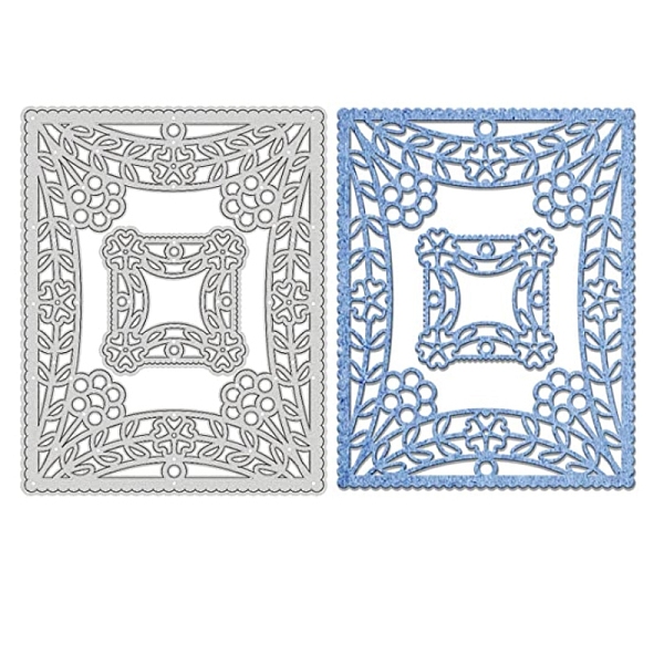 

PandaHall Carbon Steel Cutting Dies Stencils, for DIY Scrapbooking/Photo Album, Decorative Embossing DIY Paper Card, Rectangle with Flower...