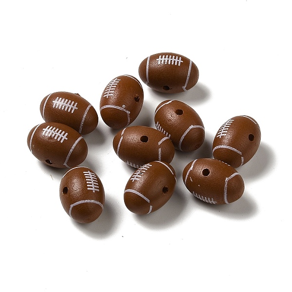 

PandaHall Schima Wood Beads, Rugby, Saddle Brown, 19x12.5x13mm, Hole: 2.2mm Schima Wood Sports