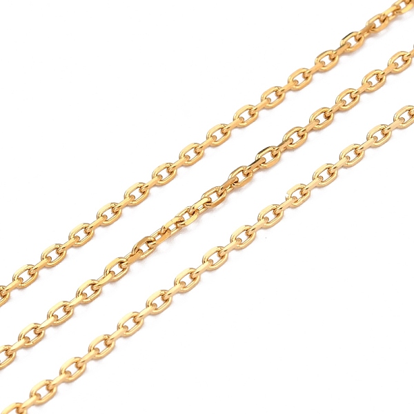 

PandaHall Vacuum Plating 304 Stainless Steel Cable Chains, with Spool, Soldered, Real 18K Gold Plated, 3x2x0.5mm, 10.93 yards(10m)/roll 304...