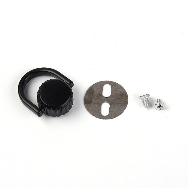 

PandaHall Zinc Alloy Bag Lifting Ring, with Iron Screws & Shim, Electrophoresis Black, 0.5~2.5x0.5~2x0.04~0.9cm, Hole: 2.5mm and 6x3mm...