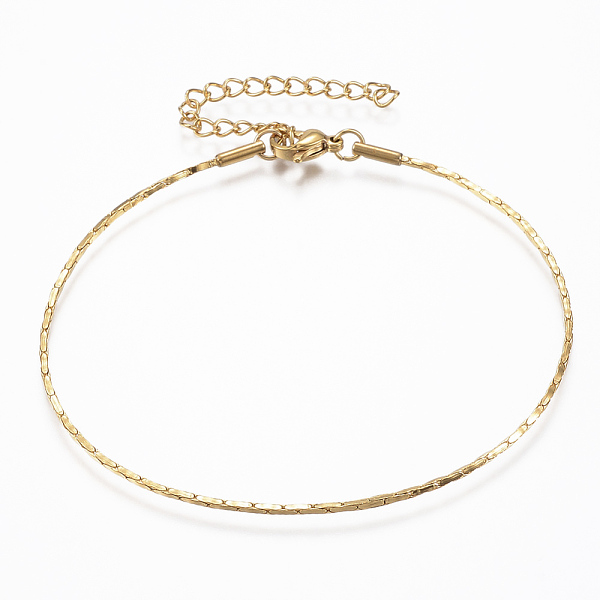 

PandaHall 304 Stainless Steel Coreana Chain Bracelets, with Lobster Claw Clasps, Golden, 7-7/8 inchx1/8 inchx1/8 inch(200x1x1mm) 304...