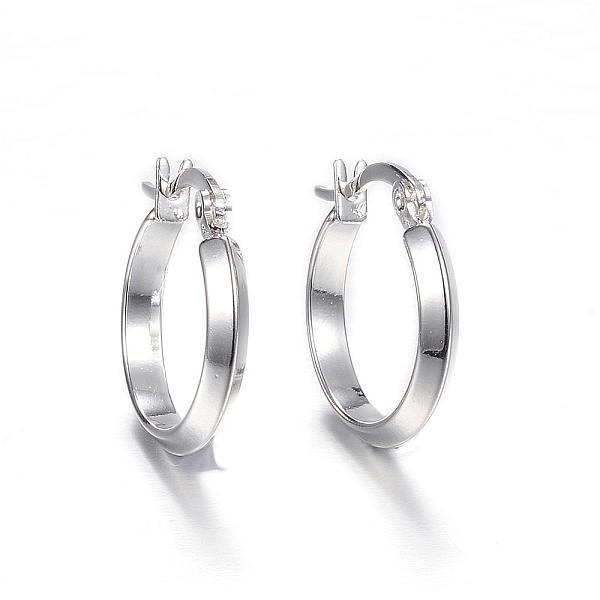 

PandaHall 304 Stainless Steel Hoop Earrings, Hypoallergenic Earrings, Ring, Silver Color Plated, 20x18.5x3mm, pin: 1x0.8mm 304 Stainless...