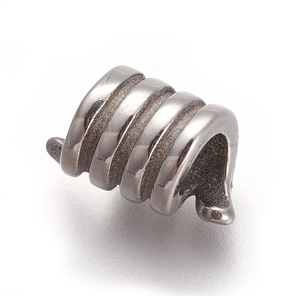 

PandaHall Retro 316 Surgical Stainless Steel European Style Beads, Large Hole Beads, Grooved Beads, Column, Antique Silver, 8x13.5mm, Hole...