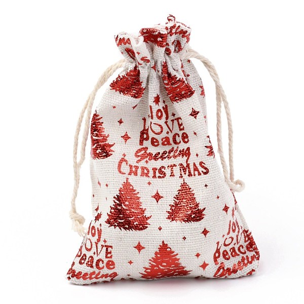 

PandaHall Christmas Theme Cotton Fabric Cloth Bag, Drawstring Bags, for Christmas Party Snack Gift Ornaments, Christmas Themed Pattern...