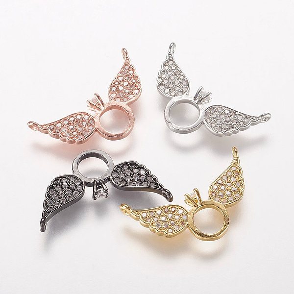 

PandaHall Brass Micro Pave Cubic Zirconia Pendants, Angel, Mixed Color, 12x21x2mm, Hole: 1mm Brass+Cubic Zirconia Angel & Fairy Multicolor