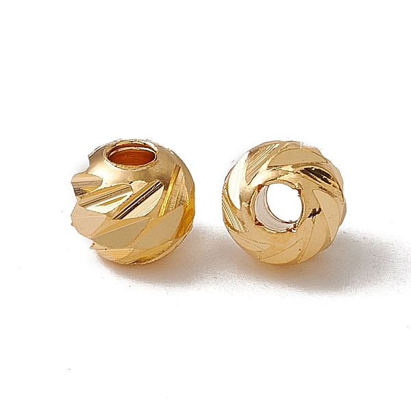 

PandaHall Brass Beads, Long-Lasting Plated, Round, Real 18K Gold Plated, 6x5mm, Hole: 2mm Brass Round