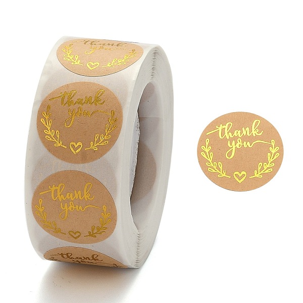 

PandaHall 1 Inch Thank You Stickers, Self-Adhesive Kraft Paper Gift Tag Stickers, Adhesive Labels, for Festival, Christmas, Holiday Presents..., Orange