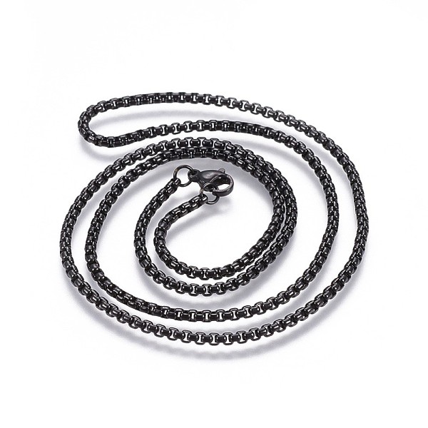 

PandaHall 304 Stainless Steel Box Chain Necklaces, Gunmetal, 23.62 inch(60cm) 304 Stainless Steel