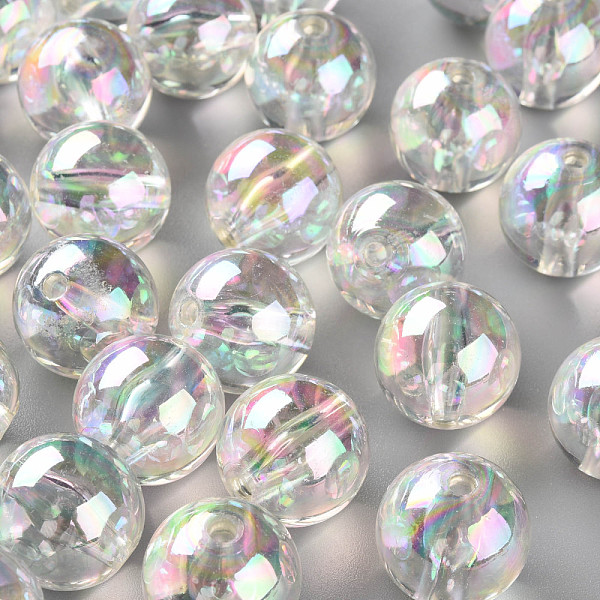 

PandaHall Transparent Acrylic Beads, AB Color Plated, Round, Clear, 20x19mm, Hole: 3mm, about 111pcs/500g Acrylic Round Clear