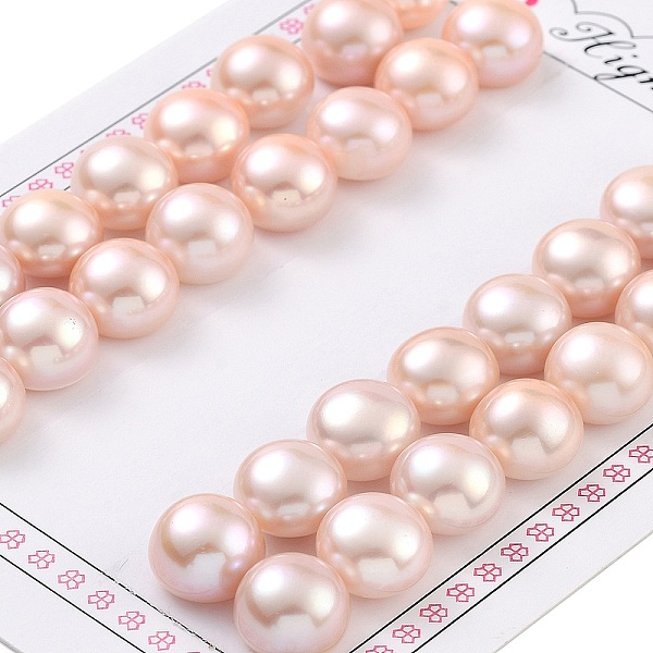 

PandaHall Grade 6A Natural Cultured Freshwater Pearl Beads, Half Drilled, Half Round Beads, Pink, 11~11.5x8mm, Hole: 1mm Pearl Half Round...