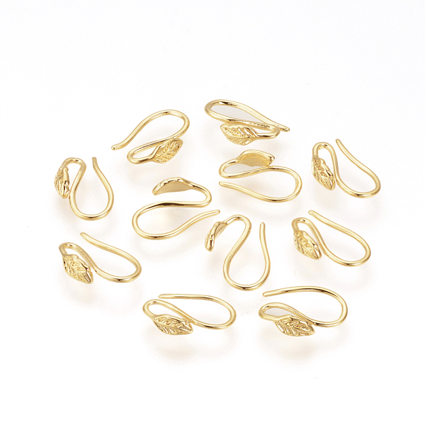 

PandaHall Brass Earring Hooks, Nickel Free, Real 18K Gold Plated, 12x9x3mm, 9 Gauge Brass