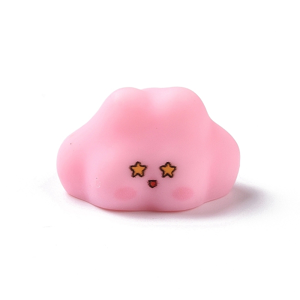 

PandaHall Cute Opaque Resin Cabochons, Cloud with Face Pattern, Pink, 21x27x17mm Resin Body Pink