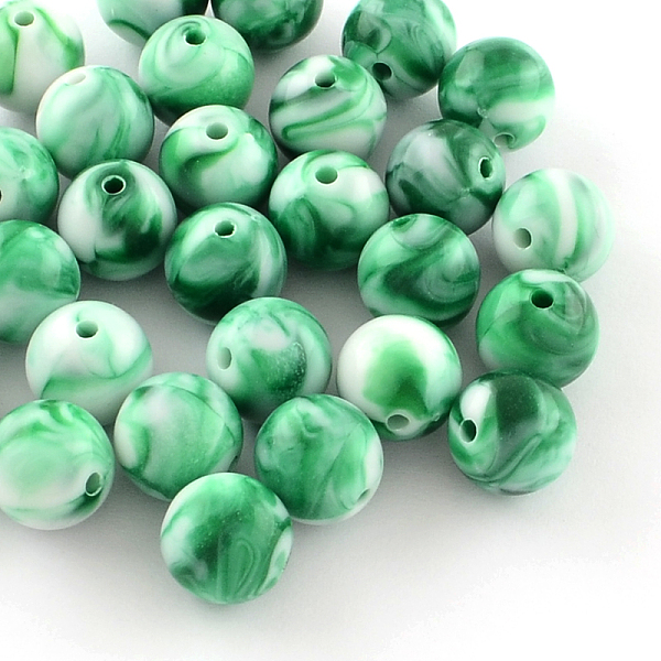 

PandaHall Opaque Acrylic Beads, Round, Sea Green, 8mm, Hole: 1.5mm, about 1800pcs/500g Acrylic Round Green