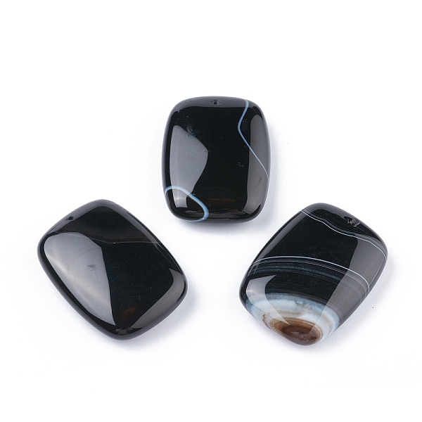 

PandaHall Natural Black Onyx Pendants, Rectangle, Dyed, 45~47.5x32~35x10~12.5mm, Hole: 1.2mm Black Onyx Rectangle
