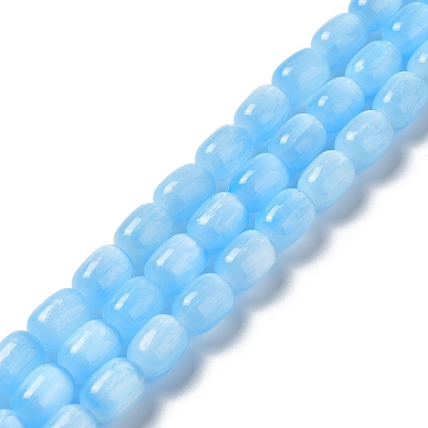 

PandaHall Natural Selenite Beads Strands, Dyed, Drum, Dodger Blue, 12x8mm, Hole: 1mm, about 32pcs/strand, 15.51~15.55 inch(39.4~39.5cm)...