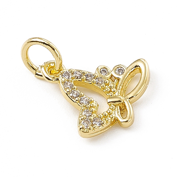 

PandaHall Brass Micro Pave Clear Cubic Zirconia Butterfly Charms, with Open Jump Rings, Real 18K Gold Plated, 10x12x2mm, Jump Ring...