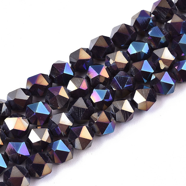 

PandaHall Electroplate Opaque Glass Beads Strands, AB Color Plated, Faceted, Round, Purple, 5.5x5.5x5.5mm, Hole: 1mm, about 97~99pcs/strand...