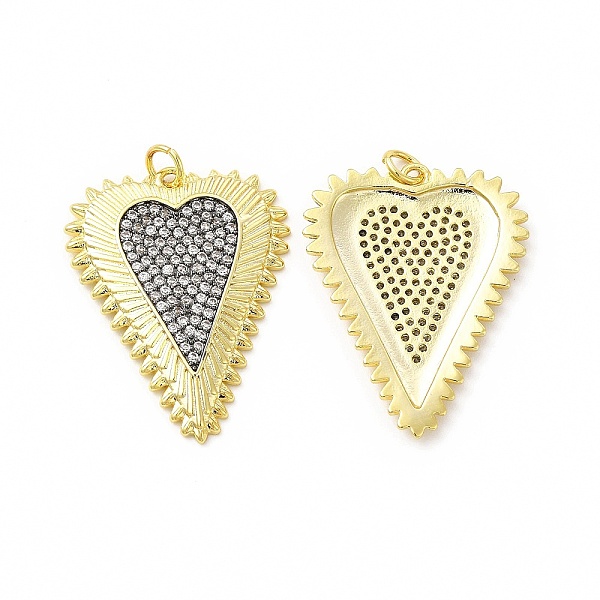 

PandaHall Rack Plating Brass Micro Pave Clear Cubic Zirconia Pendants, Cadmium Free & Lead Free, Sacred Heart Charm, with Jump Ring, Real...