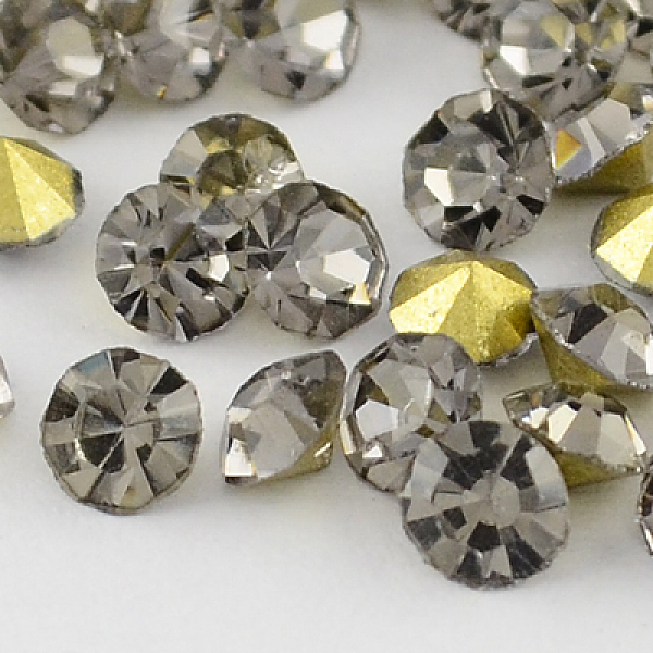 

PandaHall Grade A Glass Pointed Back Chaton Rhinestones, Back Plated, Diamond, Black Diamond, 4.0~4.2mm, about 144pcs/gross Glass Rhinestone...