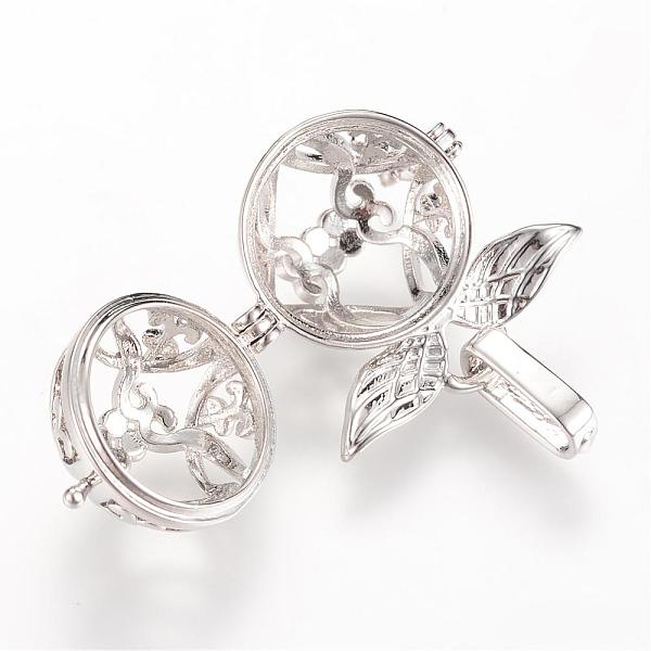 

PandaHall Rack Plating Brass Cage Pendants, For Chime Ball Pendant Necklaces Making, Hollow, Round, Platinum, 21.5x23x16mm, Hole: 3.5x8.5mm...
