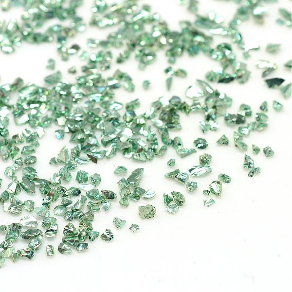 

PandaHall Piezo Glass Beads, No Hole Beads, Chip, Dark Sea Green, 0.6~1x0.6~1mm, about 440~450g/bag Glass Chip Green