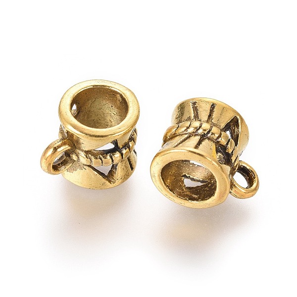 

PandaHall Tibetan Style Alloy Tube Bails, Loop Bails, Bail Beads, Column, Lead Free & Cadmium Free, Antique Golden, 9x7x7mm, Hole: 2mm Alloy...
