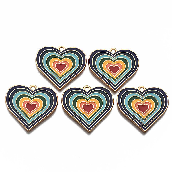 

PandaHall Alloy Enamel Pendants, Light Gold, Cadmium Free & Nickel Free & Lead Free, Heart, Dark Blue, 28x29x1.5mm, Hole: 1.8mm Alloy+Enamel...