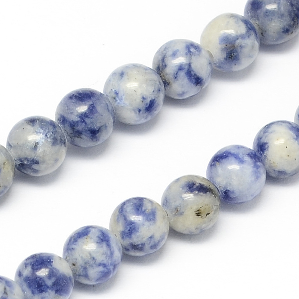 

PandaHall Natural Blue Spot Jasper Bead Strands, Round, 10mm, Hole: 1mm, about 40pcs/strand, 15.7 inch Blue Spot Jasper Round Blue