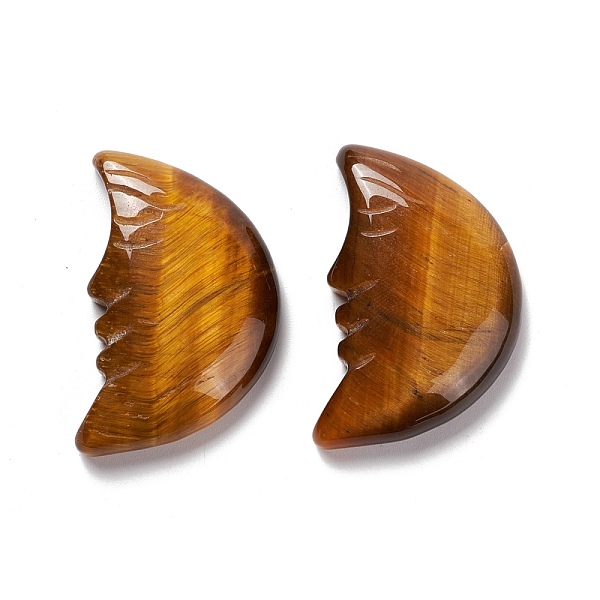 

PandaHall Natural Tiger Eye Cabochons, Moon, 35x22.5x7mm Tiger Eye Moon